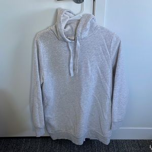 Simple, light grey hoodie.